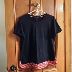 Tommy Hilfiger Navy Fooler Blouse Short Sleeve